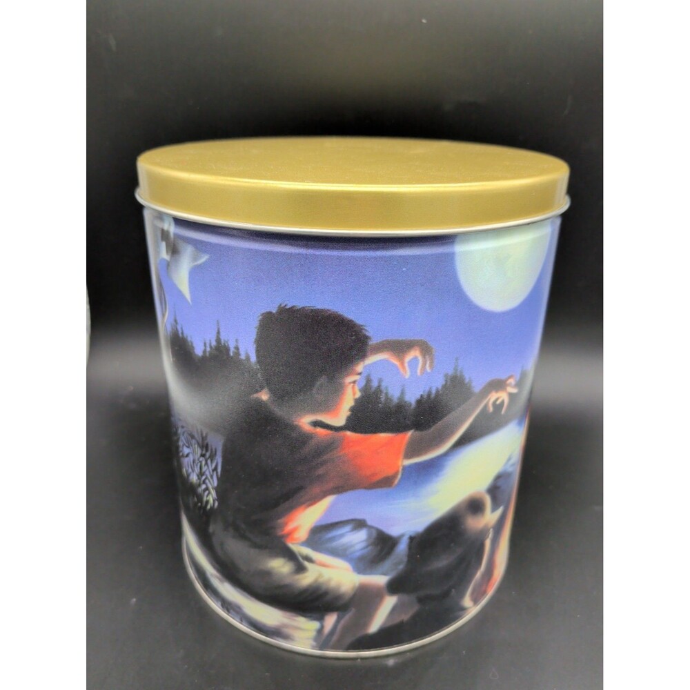 Vintage Trail’s End Boy Scouts Popcorn Tin Campfire Eagle Moon Collectible